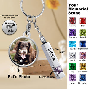 Forever In My Heart - Personalized Memorial Birthstone Photo Urn Keychain