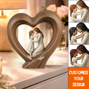 Personalized Mom And Kid Heart Acrylic Plaque