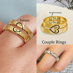 Personalized Heart Shaped Ring, Matching Ring For Couples