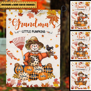 Autumn Scarecrow Grandma/Mama Flag - Personalized Flag Grandma's Little Pumpkins