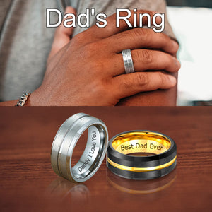 Best Dad Ever - Personalized Engraved Rings For Dad,Grandpa