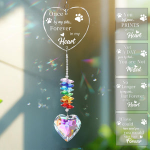 Personalized Paw Print Suncatcher Ornament, Pet Sympathy Gift