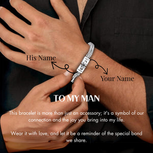 To My Man - Personalized Men's Engraved Bracelet