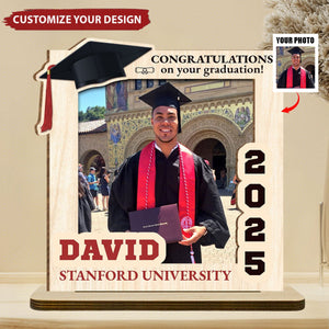 A Journey Completed - Personalized Custom 2-Layer Wood Plaque With Flat Base