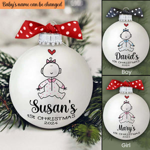 Personalized Baby's First Christmas Ball Ornament