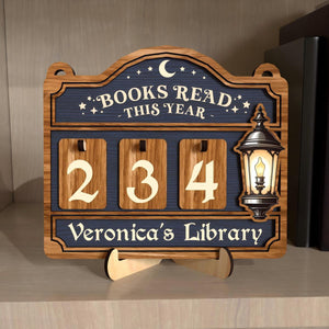 Personalized Books Read This Year Tracker Sign, Book Lover Reader Gift