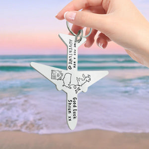 Gift for Traveler & Adventure Seeker & Emigrating, Personalized Keychain