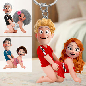 Naughty Couple Keychain-Personalized Gift For Couples