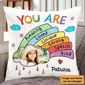 Affirmation Gift For Kids You Are Amazing Upload Photo Pillow