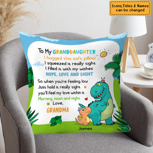 Personalized Dinosaur Grandson Pillow
