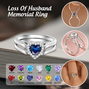 Custom Birthstone & Initials 925 Silver Reversible Ring, Memorial Gift