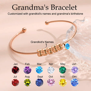 Personalized Name Beads Bracelet With Birthstone, Mother's Day Gift