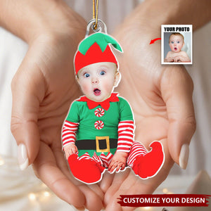 Personalized Babies Face Ornament Baby ELF Ornament