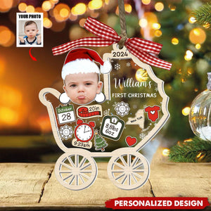 Personalized Baby's First Christmas Ornament 2024-Upload Photo