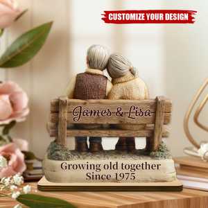 Personalized Growing Old Together Wooden Plaque, Gift For Him & Her