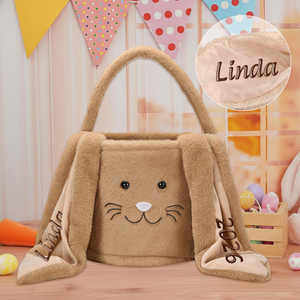 Custom Name Plush Easter Basket For Kids