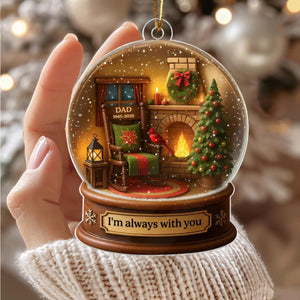 Christmas In Heaven, Snow Globe 3D Effect Personalized Acrylic Ornament