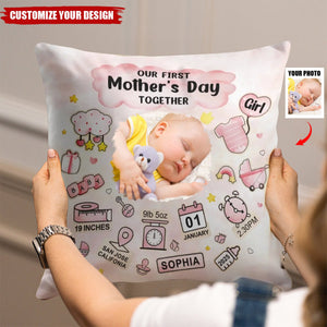 Our First Mother's Day - Personalized Pillow, Gift For Mother, Gifr For New Mother