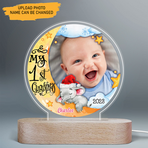 My First Christmas Elephant -Upload Photo- Personalized LED Lamp Night Light