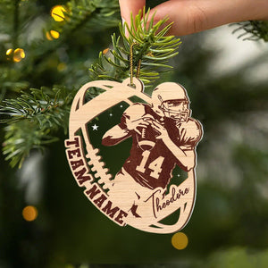 Personalized Football Ornament, Sport Team Gift