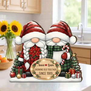 Growing Old Together Anniversary Gift, Custom Couple Wood Plaque