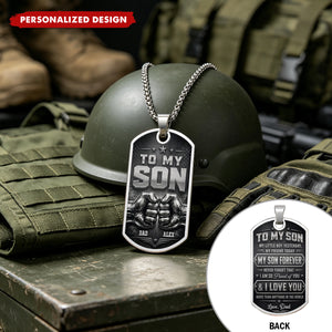 To My Son, Personalized Dog Tag Necklace, Gift For Son and Dad lovers