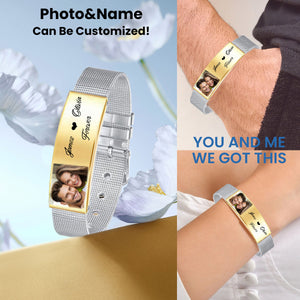 Upload Photo Forever Love Personalized Adjustable Bracelet