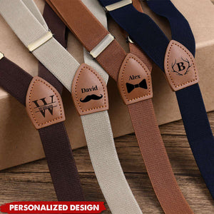 Personalized Monogrammed Leather Suspenders - Unique Gift For Men