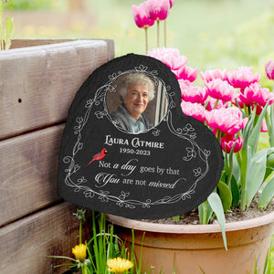 Personalized Memorial Heart Garden Stone Memorial Stone With Photo Not A Day Goes By