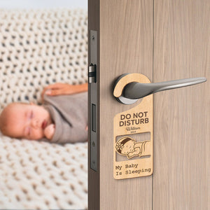 My Baby Is Sleeping Personalized Wooden Door Hanger