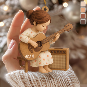 Personalized Guitar Players Ornament, Christmas Gift for Music Lovers