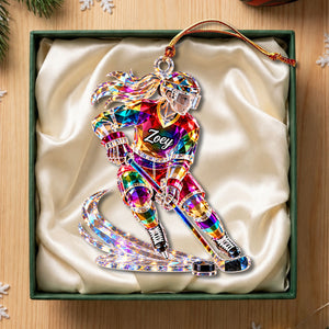 Personalized Hockey Acrylic Ornament, Ice Hockey Lover Gift