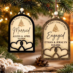 Our First Christmas Married | Personalized Newlywed Christmas Ornament