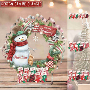 Personalized Grandma Mom Snowman Christmas Plaque-Christmas 2023