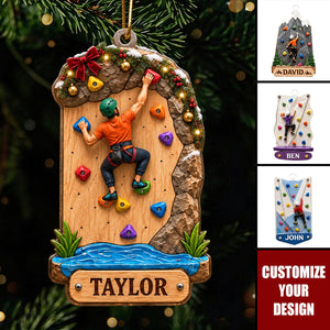 Personalized Rock Climbing Ornament, Extreme Sports Gift For Climbers