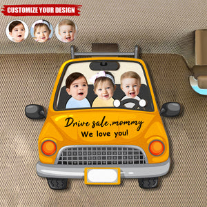 Customized Drive Safe Mommy Wooden Car Hanger for Mom, Mother's Day Gift