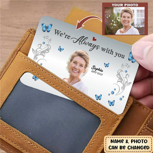 Carry You With Me Memorial Wallet Keepsake Personalized Metal Wallet Card