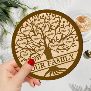 We Are Family Personalized Circle Wooden Plaque