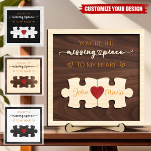 Puzzle Couples Name Sign, Personalized Romantic Gift for Him Her