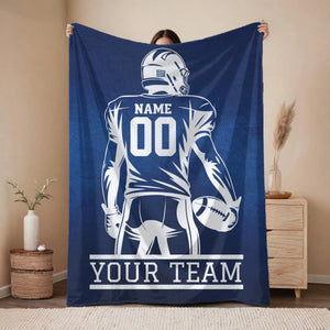 Custom Name Sports Team Blanket, Gift For Him