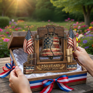America 250th Anniversary Liberty Bell Wooden Plaque