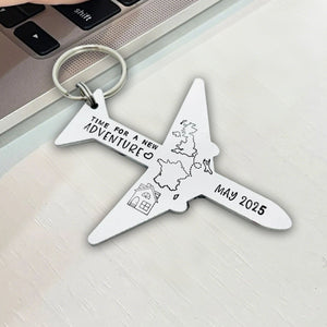 Gift for Traveler & Adventure Seeker & Emigrating, Personalized Keychain