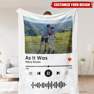 Personalized Custom Your Photo & Music Favorite Song Blanket