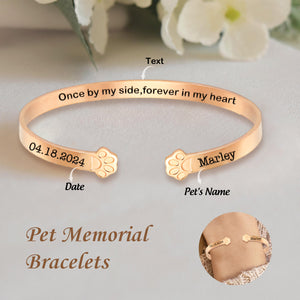 Forever In My Heart -Personalized Memorial Pet Paw Bracelet