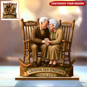 Love That Grows With Time - Couple Personalized 2-Layered Wooden Plaque