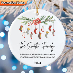 Personalized Family Christmas Stocking Name Ornaments