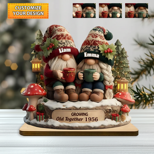 Personalized Couple Growing Old Together Wooden Plaque