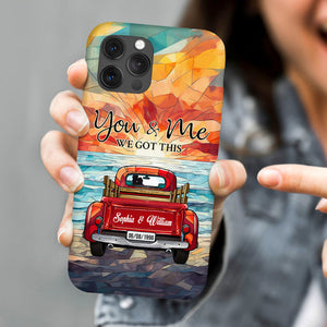 Couple Red Truck You & Me We Got This Stained Glass Pattern Personalized Phone Case