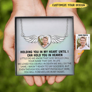 Personalized Angel Wings Photo Necklace