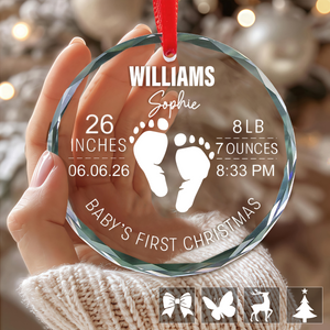 Personalized Baby's First Christmas Glass Ornament